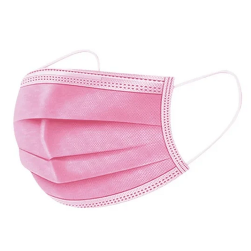 Máscara Cirúrgica Tripla Rosa Com Elástico 50un - Inoven