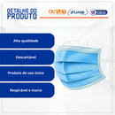 Máscara Cirúrgica Tripla Azul Com Elástico 50un - Inoven