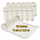 Atadura De Crepom 13 Fios 06cm x 1,8m 12 Rolos - Clean