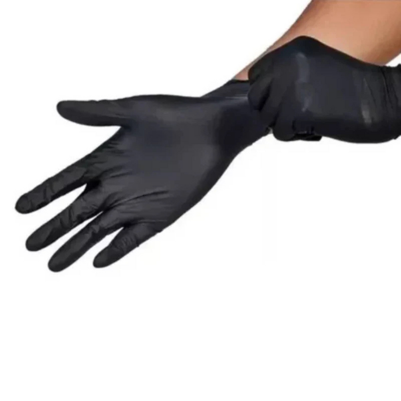 Luva Nitrílica Preta Sem Pó 100un  Talge