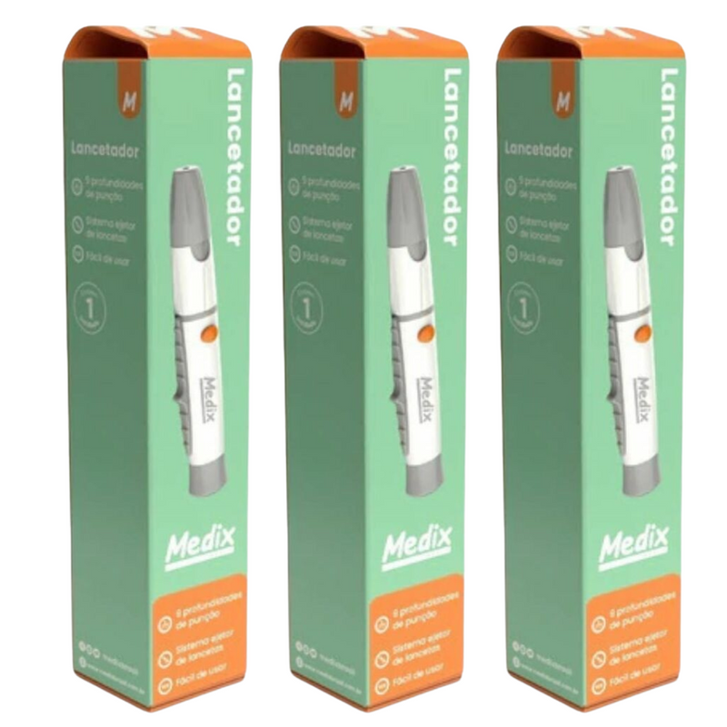 Caneta Lancetadora Universal Para Medir Glicose - Medix