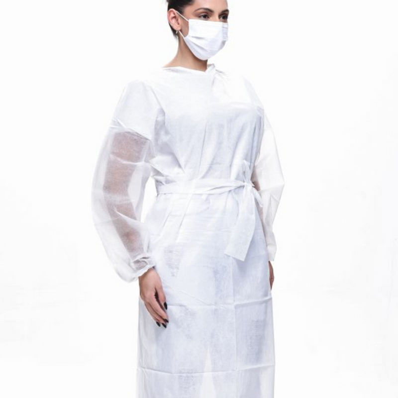 Avental Descartável Manga Longa Branco 10un - Inoven