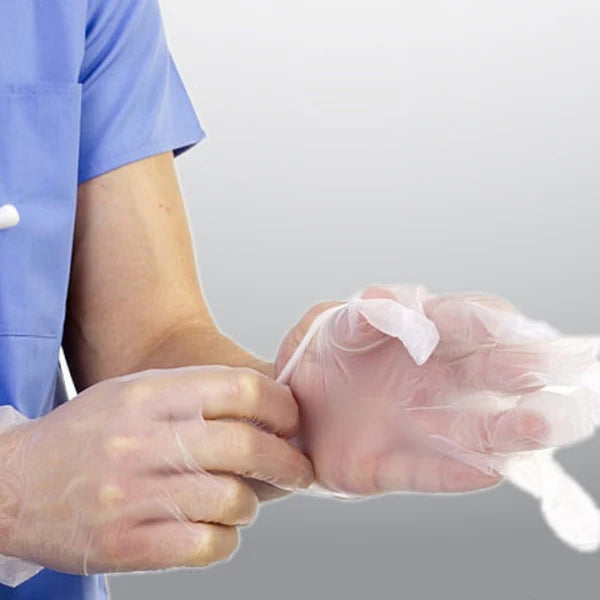 Luva de Procedimento Vinil Transparente Sem Pó 100un - Talge