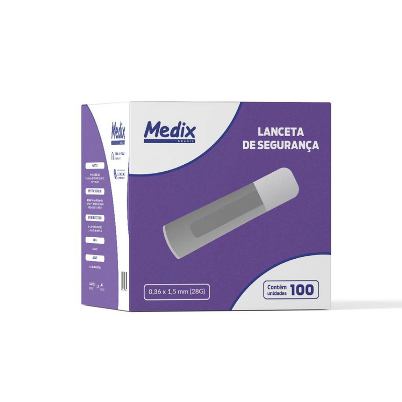 Lancetas De Segurança 28G 100un - Medix
