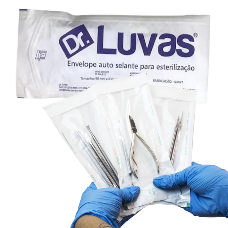 Envelope Autoclave 9x26cm 100un - Dr. Luvas