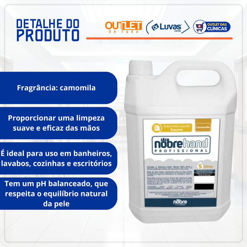 Sabonete Líquido Espumante Concentrado 5l Camomila - Nobre