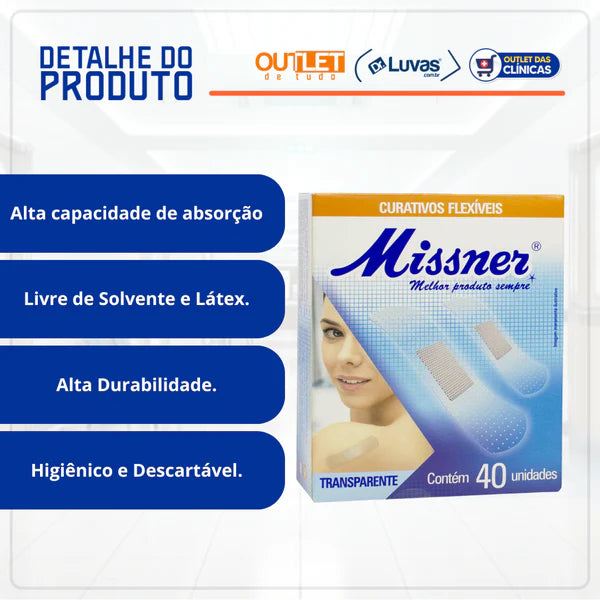 Curativo Flexível Transparente 40un - Missner