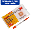 Seringa De Insulina Com Agulha Fixa 0,5ml 6x0,25mm 10un - Descarpack