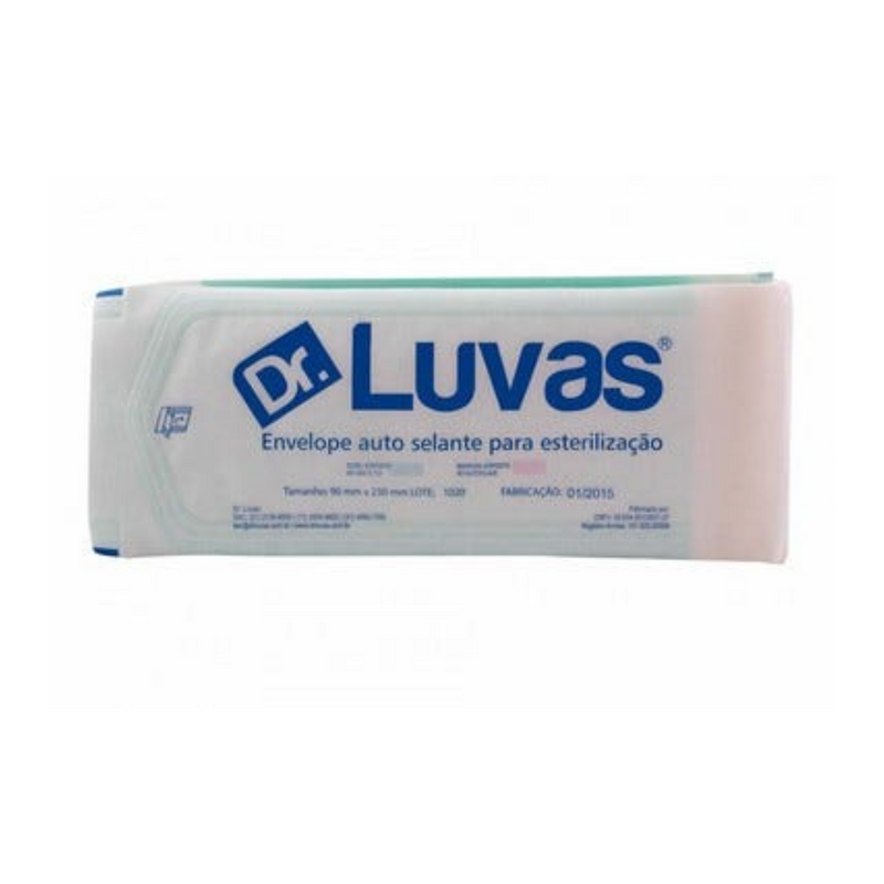 Envelope Autoclave 9x26cm 100un - Dr. Luvas