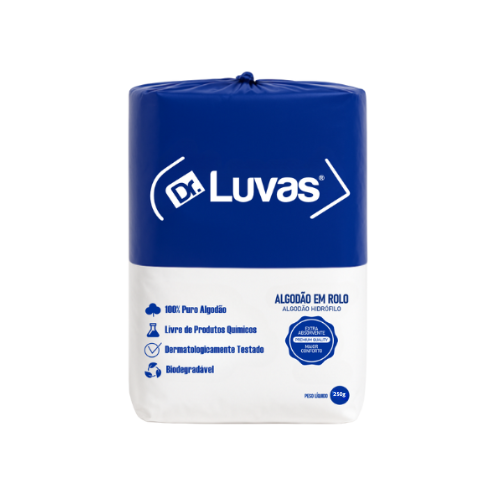 Algodão Em Rolo Hidrófilo 250g - Dr. Luvas