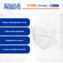 Máscara Cirúrgica Tripla Branca Com Elástico 50un - Medix