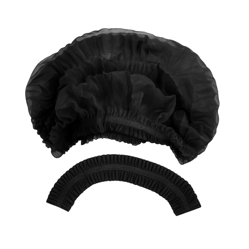 Touca Descartável Com Elástico Preto 100un - Medix