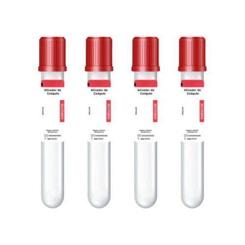 Tubo Ativador de Coagulo 9ml 16x100mm Tampa Vermelha 100un - Medix