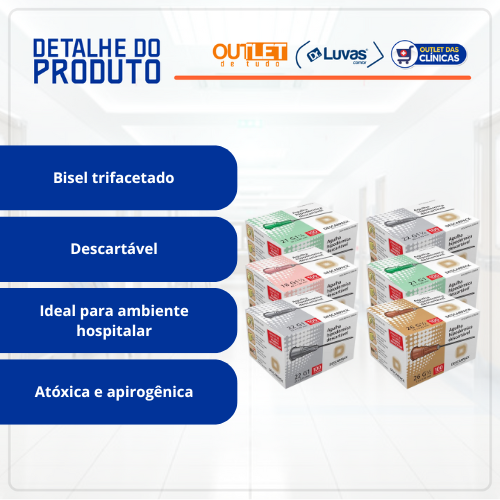 Agulha Hipodérmica Descartável 100un - Descarpack