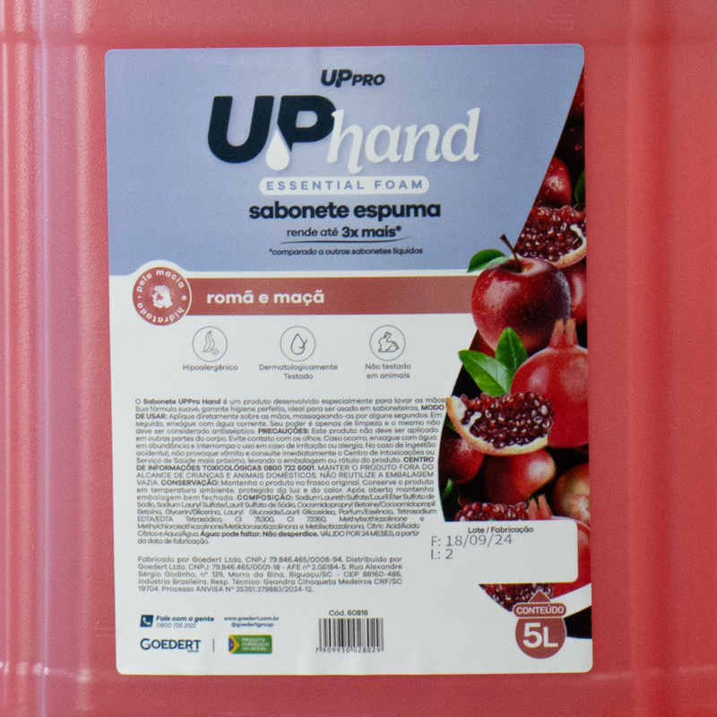 Sabonete De Espuma Romã e Maçã 5L - Up Pro Nobre
