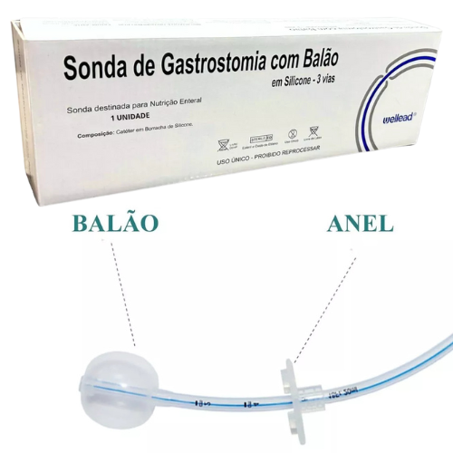 Sonda Para Nutrição Enteral Gastrostomia 3 Vias Com Balão - Well Lead