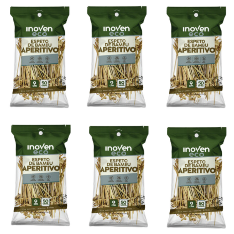 Espeto de Bambu Para Aperitivo 9cm 50un  - Inoven