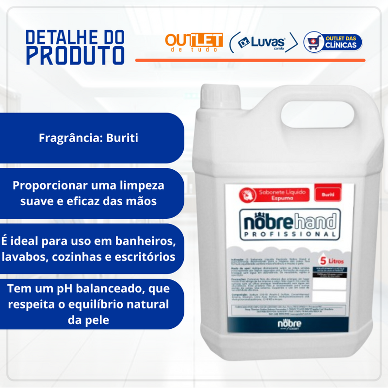 Sabonete Liquido Espumante Concentrado 5l Buriti - Nobre