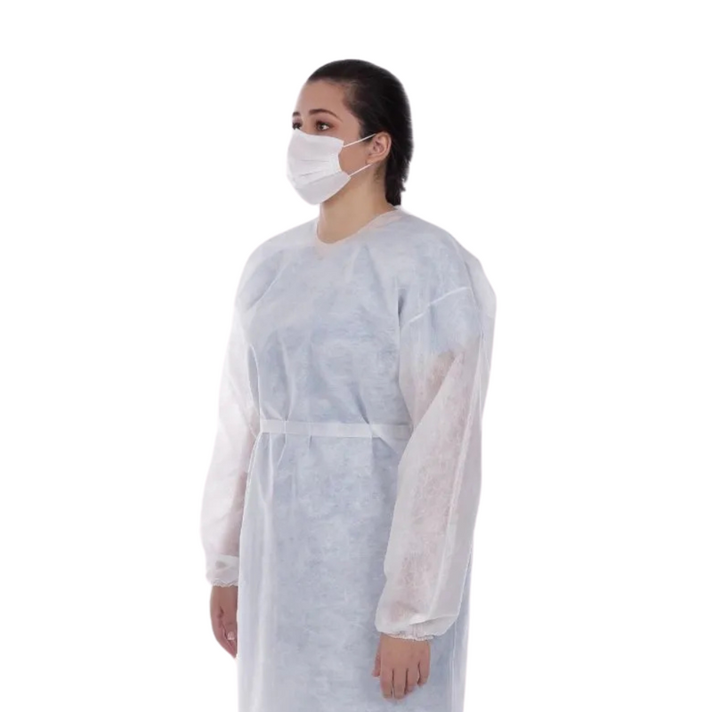 Avental Descartável Manga Longa Branco 10un - Vabene