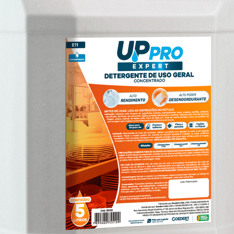 Detergente Lava Louças Concentrado Neutro 5L - Up Pro Nobre