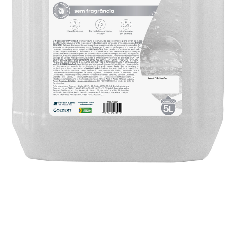 Sabonete Líquido Glicerinado Neutro 5L - Up Pro Nobre