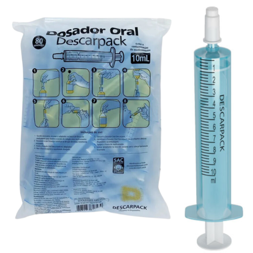 Seringa Dosadora Oral 10ml 80un - Descarpack
