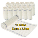 Atadura De Crepom 13 Fios 12cm x 1,8m 12 Rolos - Clean