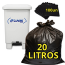 Saco de Lixo Preto 20 Litros 100un - Dr Luvas
