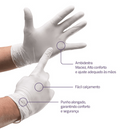 Luva de Látex Branca Com Pó 100un - Inoven