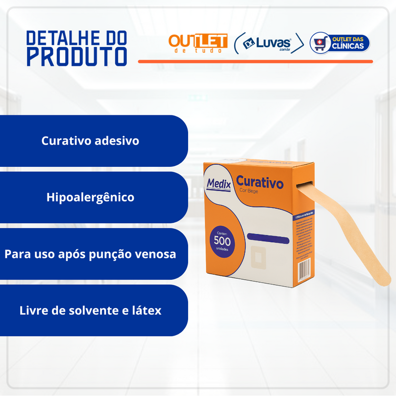 Curativo Redondo Bege Com 500un - Medix
