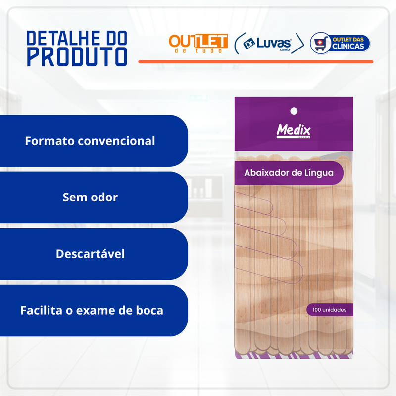 Abaixador De Língua 100un - Medix