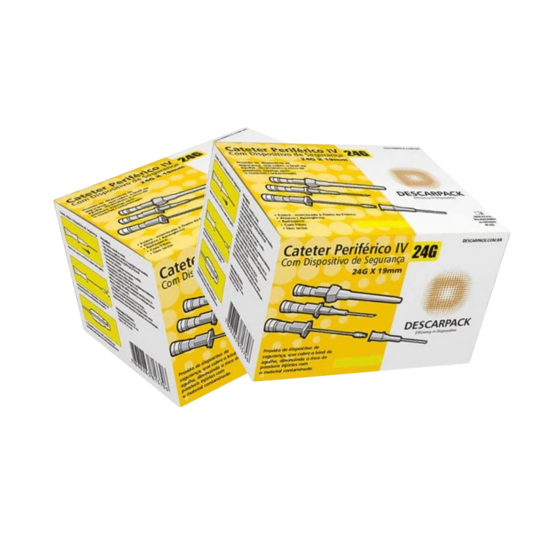 Cateter Com Dispositivo de Segurança 24G 100un - Descarpack