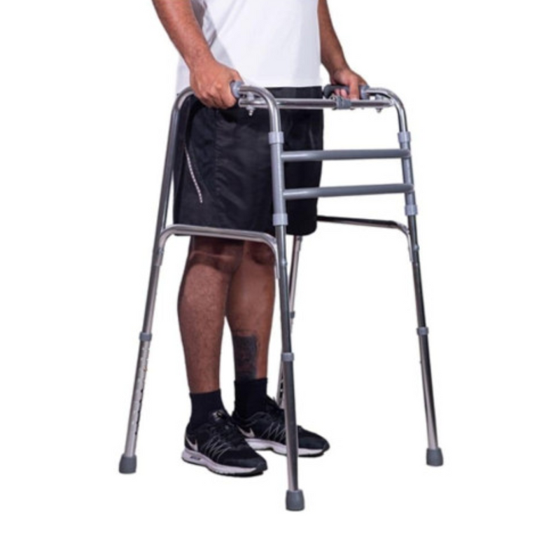 Andador de Alumínio Dobrável e Regulável Até 130kg - Supermedy
