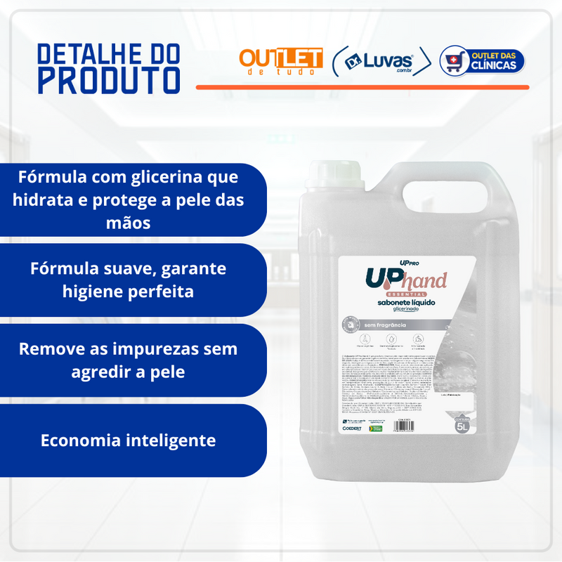 Sabonete Líquido Glicerinado Neutro 5L - Up Pro Nobre