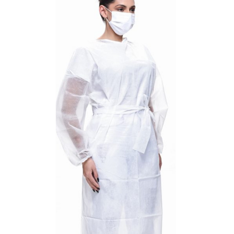 Avental Descartável Manga Longa Branco 10un - Vabene