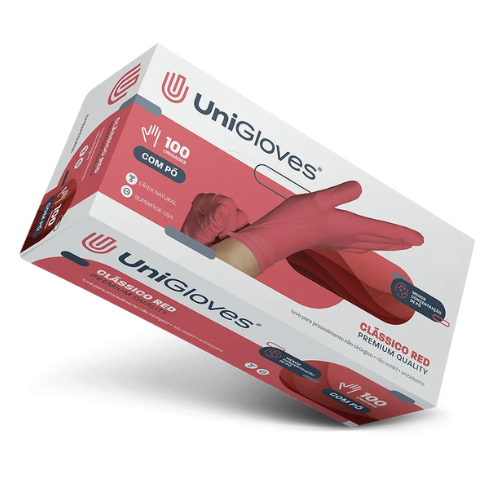 Luva de Procedimento Látex Vermelha Com Pó 100un - Unigloves