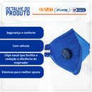 Máscara De Proteção KN95 PFF2 Com Válvula Azul - Supermedy