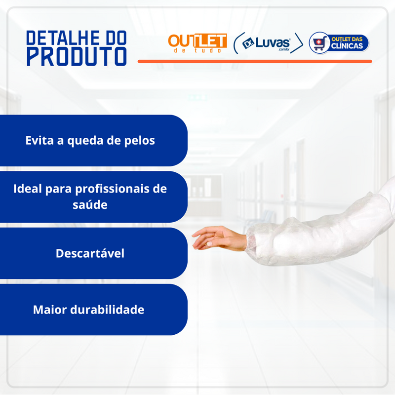 Mangote Descartável Branco 100un - Anadona