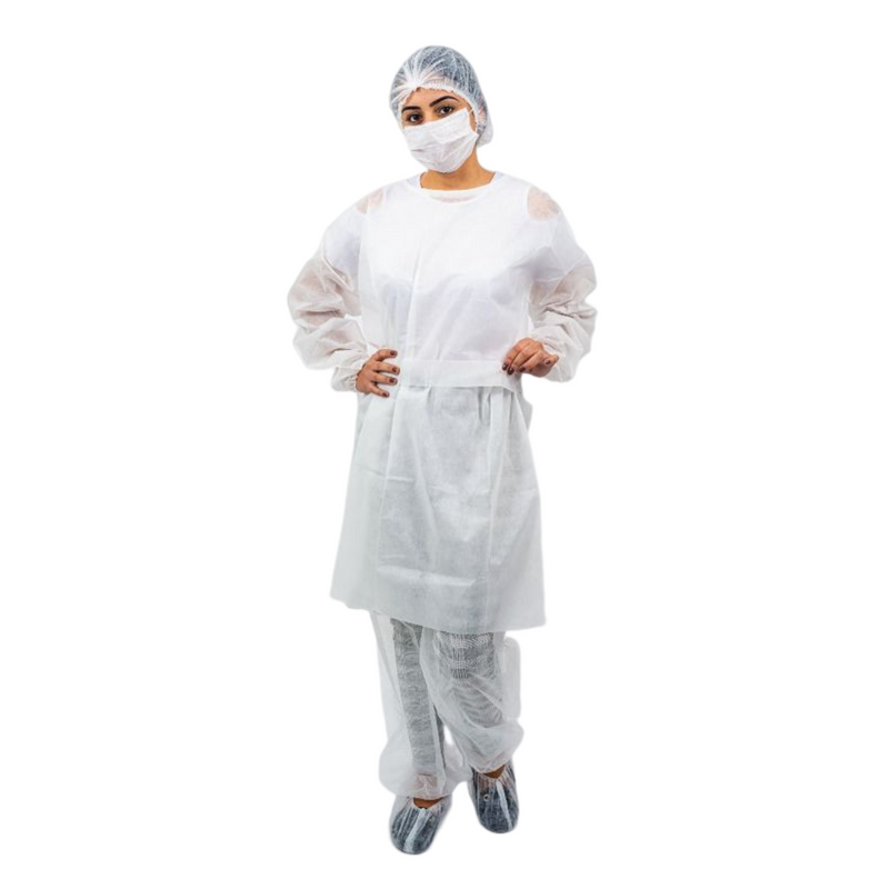 Avental Descartável Manga Longa Branco 10un - Inoven