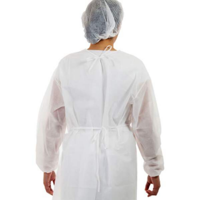 Avental Descartável Manga Longa Branco 10un - Vabene