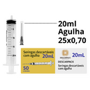Seringa 20ml Com Agulha 25x0,7cm 50un - Descarpack