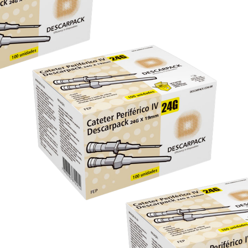 Cateter Periférico Intravenoso 24G 100un - Descarpack