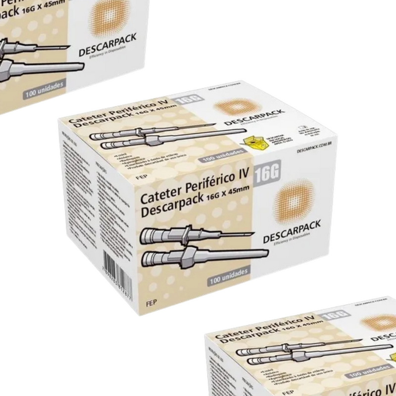 Cateter Periférico Intravenoso 16G 100un - Descarpack