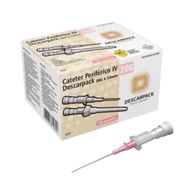 Cateter Periférico Intravenoso 20G 100un - Descarpack