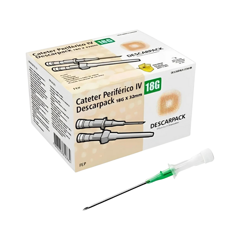 Cateter Periférico Intravenoso 18G 100un - Descarpack