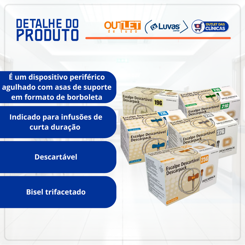 Escalpe Descartável 100un - Descarpack