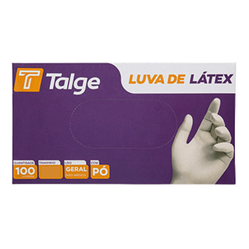 Luva de Látex Branca Com Pó 100un - Talge