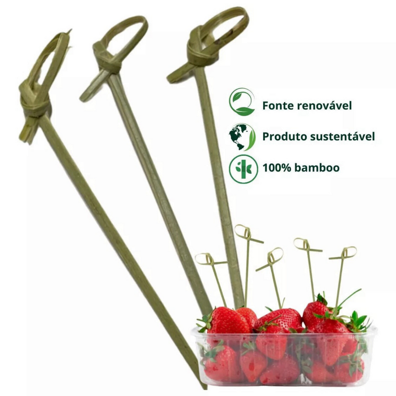 Espeto de Bambu Para Aperitivo 9cm 50un  - Inoven