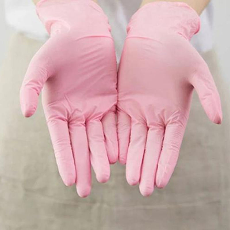 Luva Nitrílica Rosa Sem Pó 100un - Talge