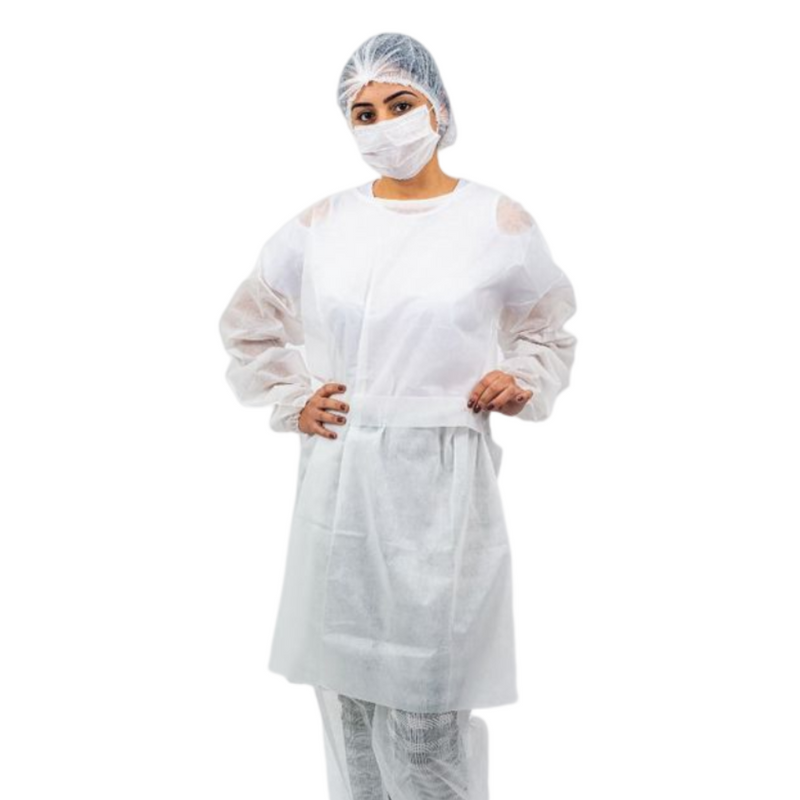 Avental Descartável Manga Longa Branco 10un - Vabene